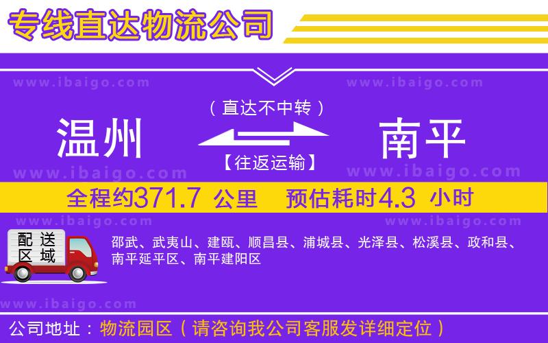 溫州到南平貨運公司 溫州到南平貨運公司