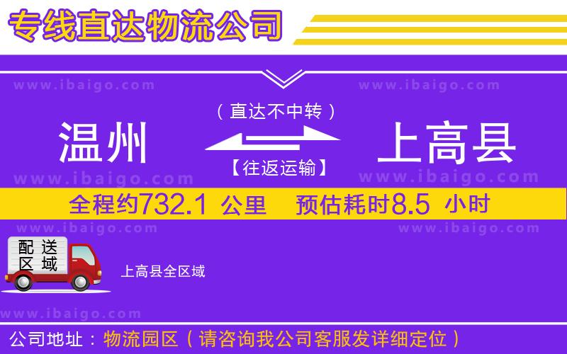 溫州到上高縣貨運 溫州到上高縣貨運