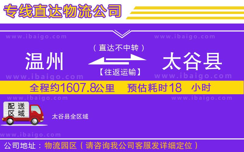 溫州到太谷縣貨運 溫州到太谷縣貨運