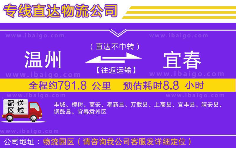 溫州到宜春貨運 溫州到宜春貨運